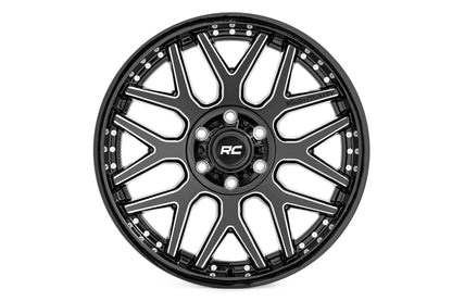 Rough Country 95 Series Wheel | Machined One-Piece | Gloss Black | 20x10 | 5x4.5 | -19mm