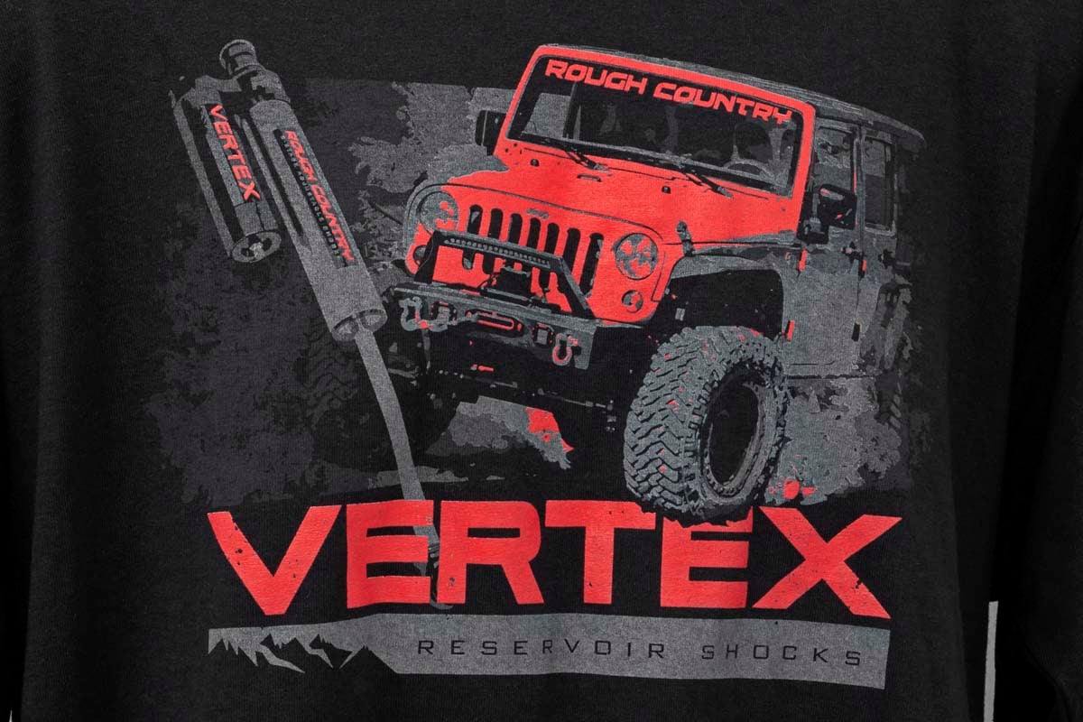 Rough Country T-Shirt | Long Sleeve | Vertex | Black | XL