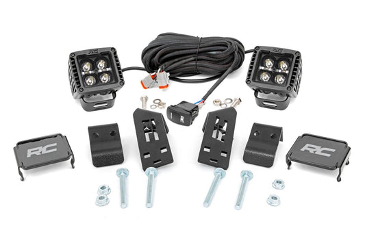 LED Light | A Pillar Mount | 2" Black Pair | White DRL | Polaris RZR PRO XP