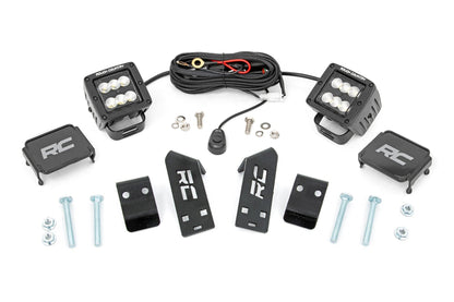 LED Light Kit | "A" Pillar Mount | 2" Black Pair | Spot | Polaris RZR PRO XP 