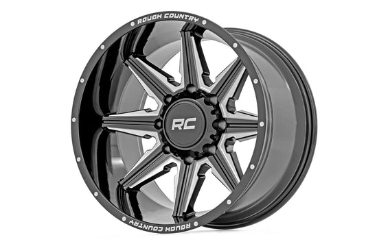 Rough Country 91M Series Wheel | One-Piece | Gloss Black | 22x12 | 8x170 | -44mm