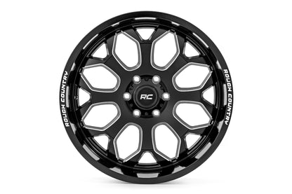 Rough Country 96 Series Wheel | One-Piece | Gloss Black | 20x10 | 6x5.5 | -19mm