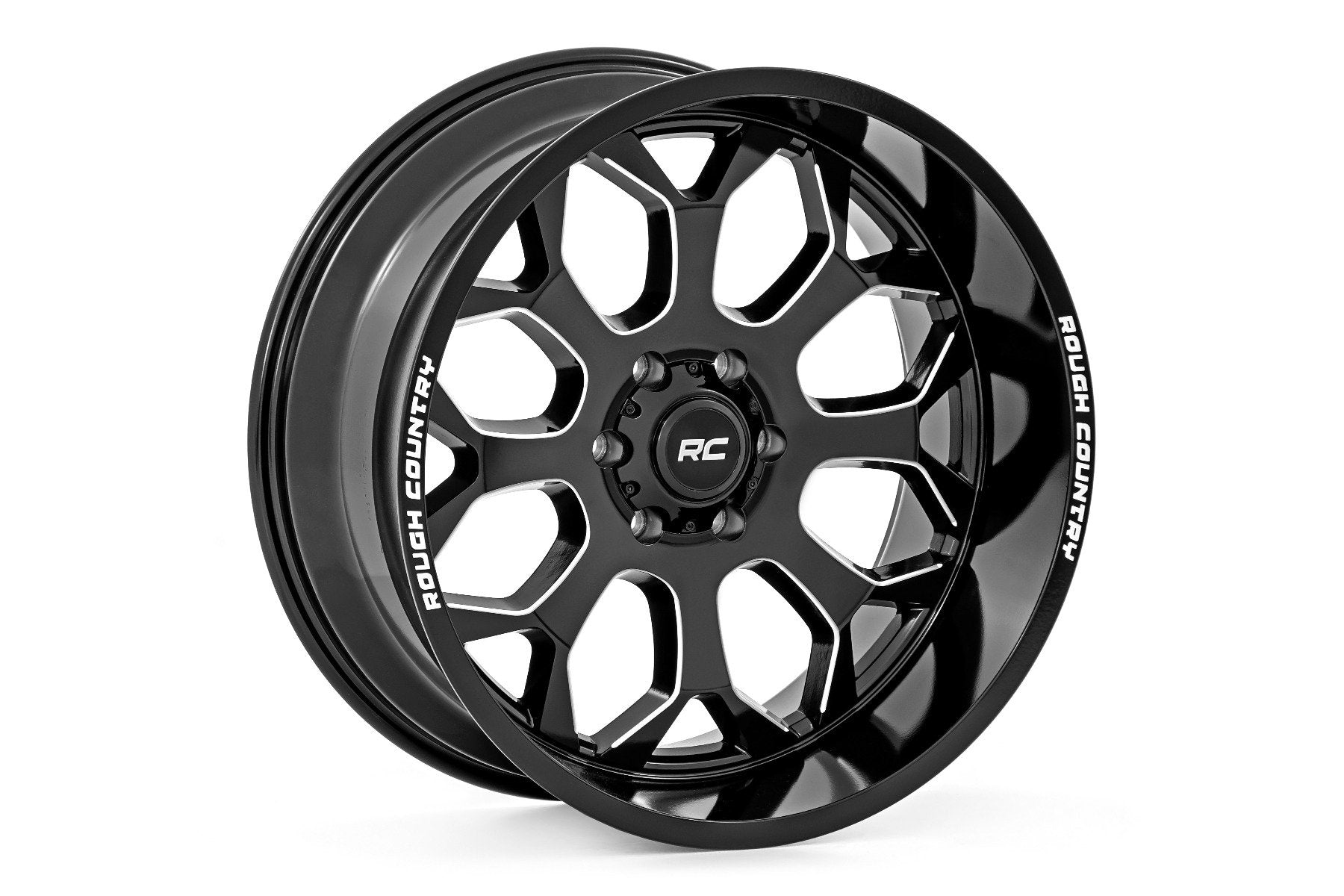 Rough Country 96 Series Wheel | One-Piece | Gloss Black | 20x10 | 5x4.5 | -19mm