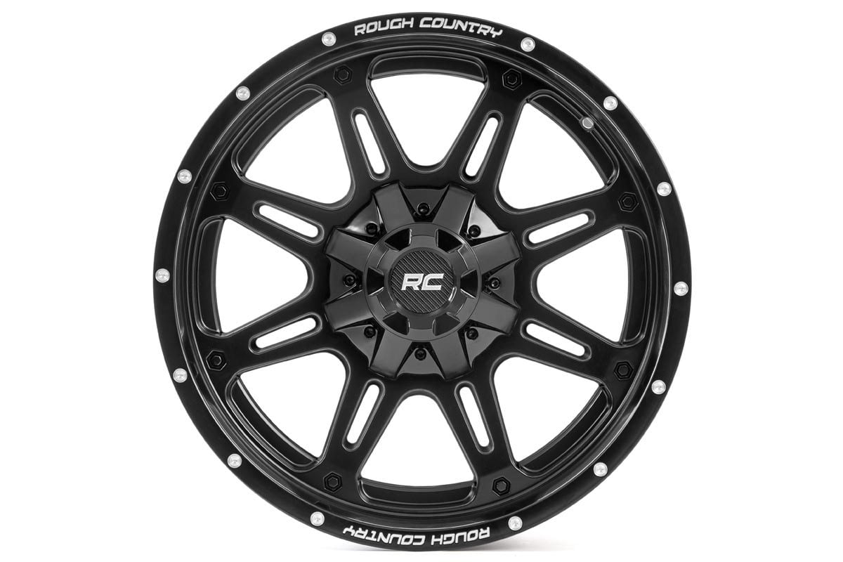 Rough Country 94 Series Wheel | One-Piece | Matte Black | 20x9 | 5x5/5x4.5 | -12mm