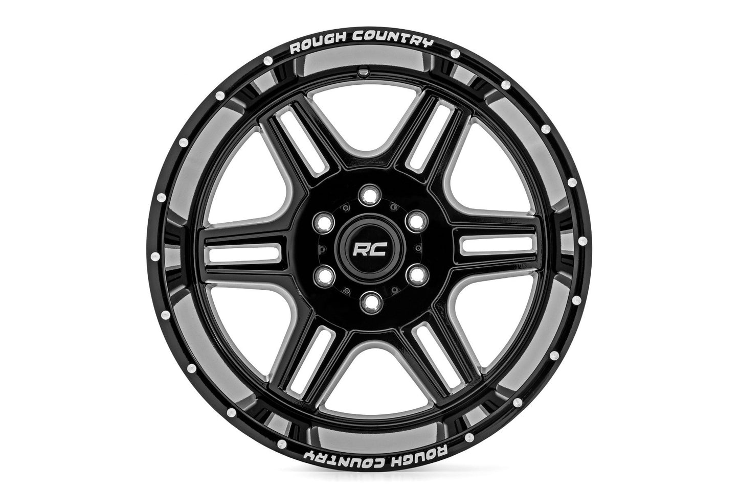 Rough Country 92 Series Wheel | Machined One-Piece | Gloss Black | 22x12 | 8x6.5 | -44mm