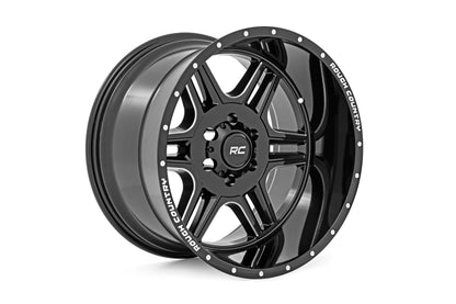 Rough Country 92 Series Wheel | Machined One-Piece | Gloss Black | 22x12 | 8x180 | -44mm