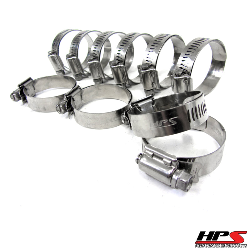 HPS Stainless Steel Worm Gear Liner Clamp Size 80 10pcs Pack 4-5/8 inch - 5-1/2 inch 117mm-140mm