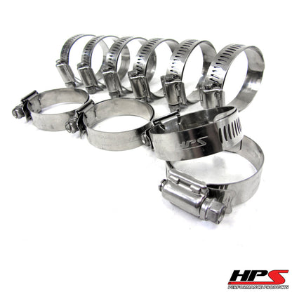 HPS Stainless Steel Worm Gear Liner Clamp Size 32 10pcs Pack 1-9/16 inch - 2-1/2 inch 40mm-64mm