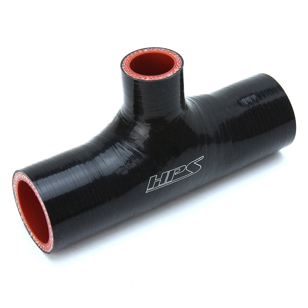HPS 2-3/8 inch ID 1 inch ID branch Black Silicone Coupler Blow Off Valve T Hose Tee Adapter
