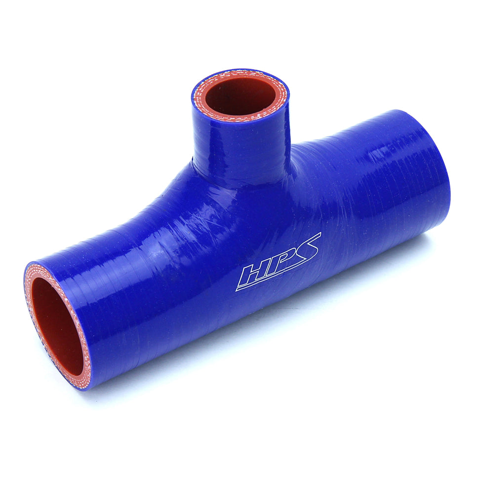 HPS 2-1/8 inch ID 1 inch ID branch Blue Silicone Coupler Blow Off Valve T Hose Tee Adapter