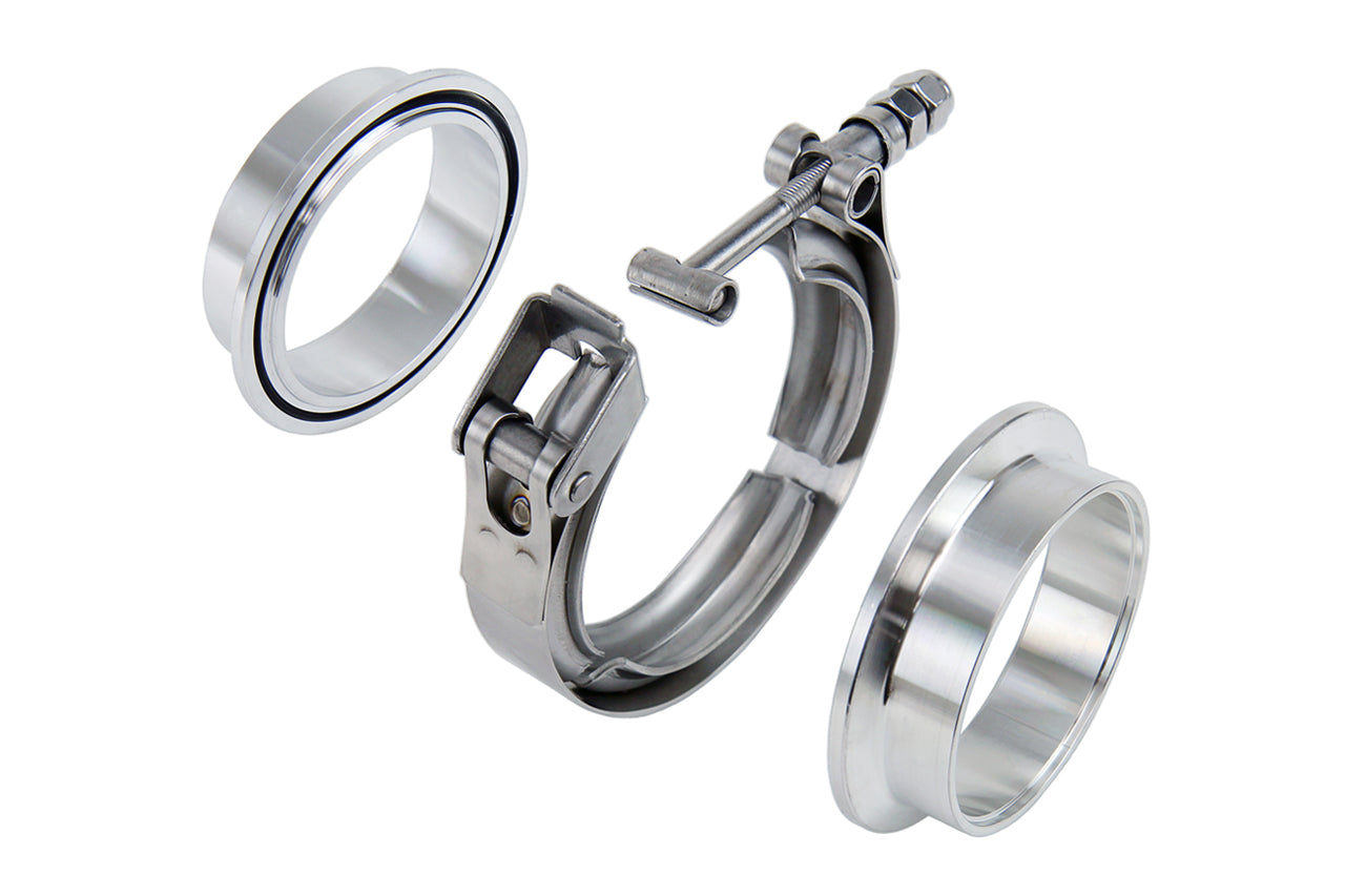 HPS Stainless Steel 2 inch V Band Clamp Kit Aluminum Flanges NBR O-Ring Quick Release