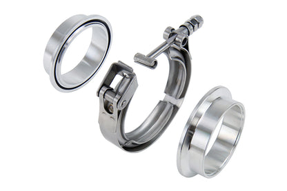 HPS Stainless Steel 2.5 inch V Band Clamp Kit Aluminum Flanges NBR O-Ring Quick Release