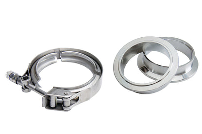 HPS Stainless Steel 4.5" V Band Clamp Kit, Stainless Steel Flanges, Quick Release
