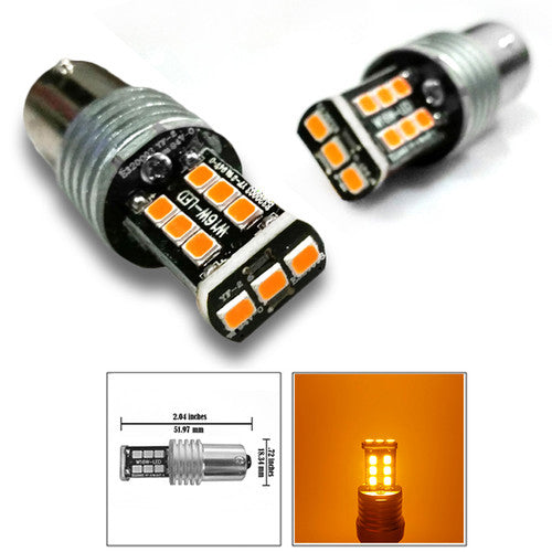 2x 1156 Orange Super Bright LEDS 600 Lumens High Power 3535 Chip LEDs Turn Signal Light Bulbs