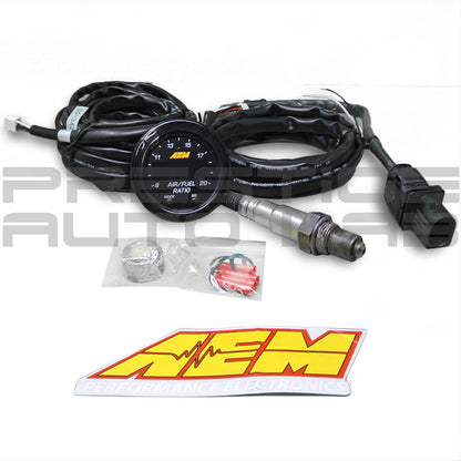 AEM X-Series Wideband UEGO AFR Sensor Controller Gauge 30-0300 + Silver Bezel and White Face 30-0300-ACC