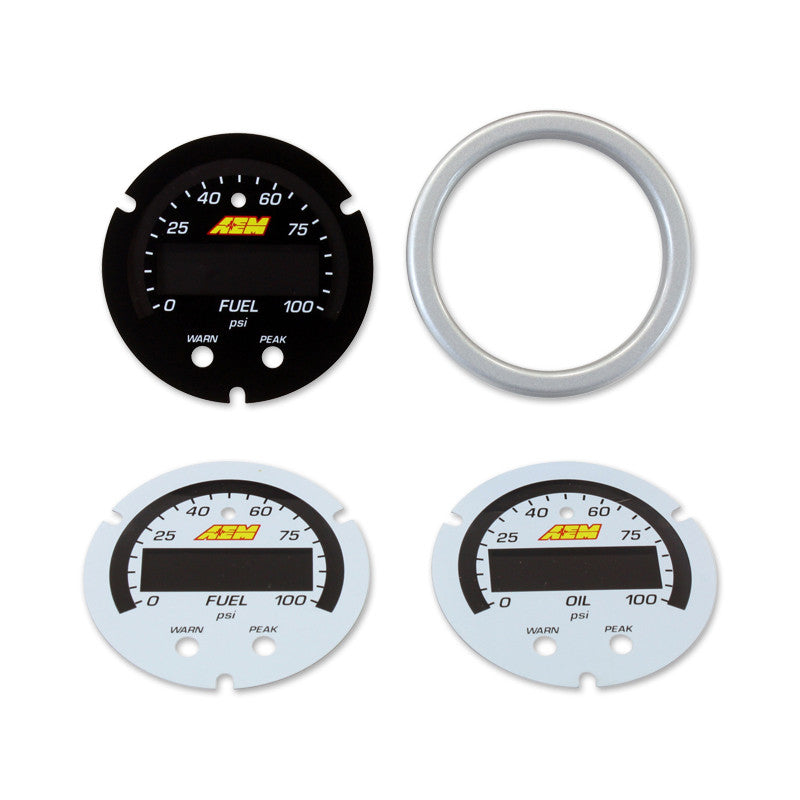 AEM Electronics X-Series 100 PSI/7BAR Oil/Fuel Pressure Gauge + Accessory kit - 30-0301 + 30-0301-ACC