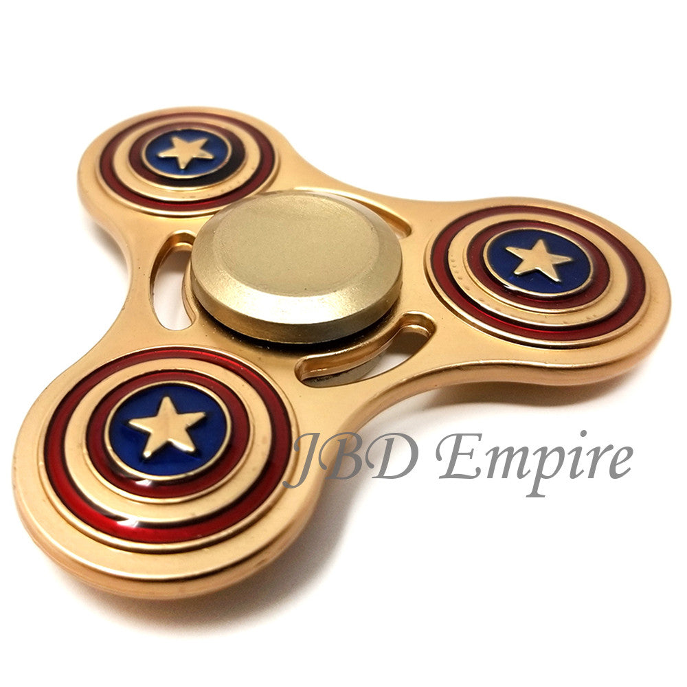 JBD  Captain America style , Anti-Anxiety Fidget Spinner Toy Helps Focusings EDC Focus Toy for Kids & Adults - Stress Reducer Reliever ADHD Anxiety and Boredom