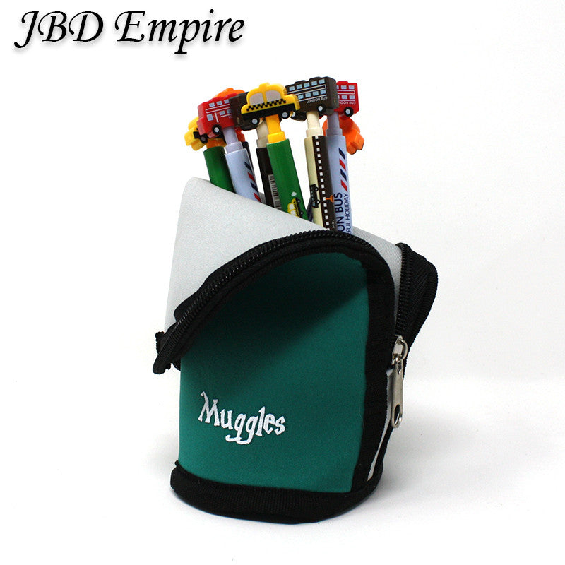 JBD Harry Potter Style Standing Pencil Case / Make up holder NEOPRENE - Green
