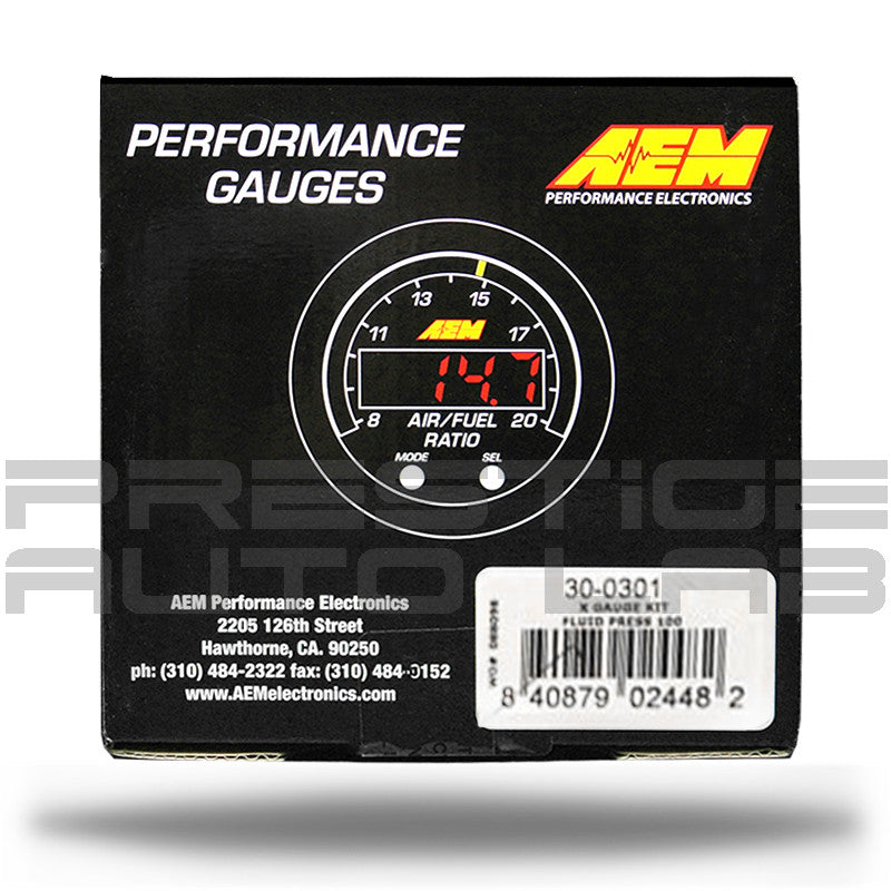 AEM Electronics X-Series 100 PSI/7BAR Oil/Fuel Pressure Gauge + Accessory kit - 30-0301 + 30-0301-ACC
