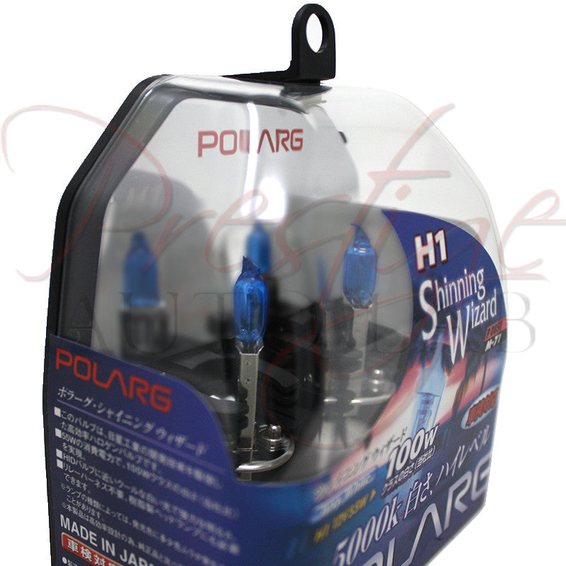 Polarg H1 Shinning Wizard Luxy White 5000k Halogen Bulbs - Made in Japan