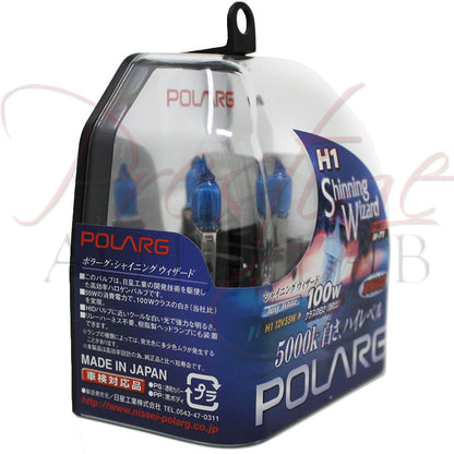 Polarg H1 Shinning Wizard Luxy White 5000k Halogen Bulbs - Made in Japan
