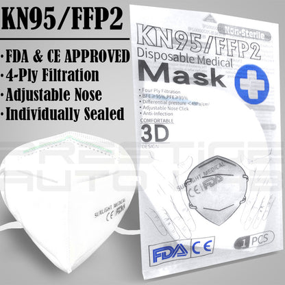 5x KN95 FFP2 [ FDA + CE ] Face Mask Respirator Medical Breathable Layer Protection