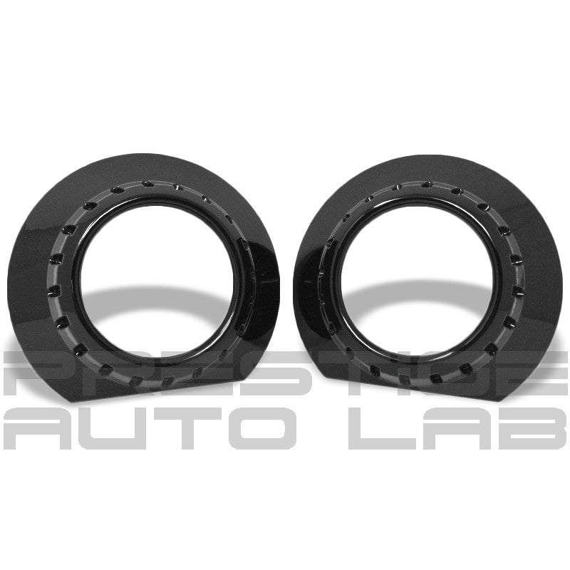 2x UNIVERSAL HID XENON PROJECTOR BEZELS SHROUDS BMW E46 Style 2.5"-3" E46-R BLACK