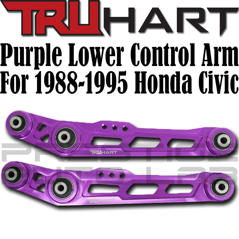 Lower Control Arms (Anodized Purple) for : 88-95 Civic (EXCL BALL RLM)/CRX (EXCL BALL RLM) /90-01 Integra Rear (EXCL TYPE R)