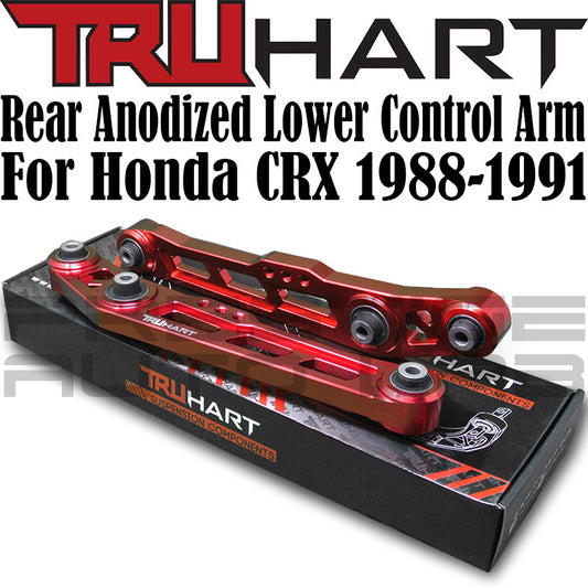 Truhart Rear Lower Control Arms (Anodized Red) for 1988-1991 Honda CRX