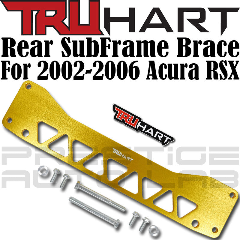 TruHart Anodized Gold Rear Subframe Brace Kit For Acura RSX 2002 - 2006 EP EJ EM