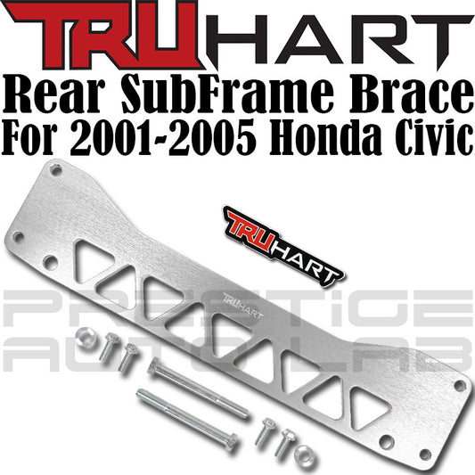 TruHart Polished Rear Subframe Brace Kit For Honda Civic 2001 - 2005 DC