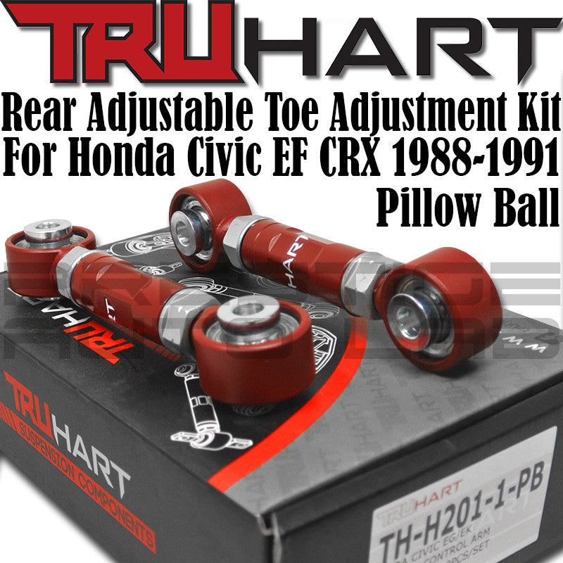 Truhart Adjustable Rear Toe Arm Kit w/ Pillowball for 1988-1991 Civic