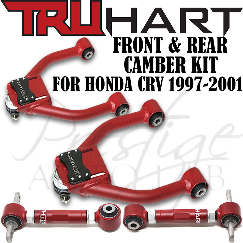 TruHart Front & Rear Adjustable Upper Camber Control Arms 1997-2001 Honda CRV