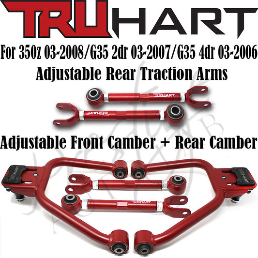 TRUHART Front cambers, Rear Camber & Rear Traction arms Kit For 350Z G35
