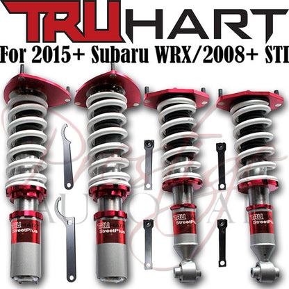 TruHart StreetPlus Adjustable Coilovers Kit For Subaru WRX STI 2008+