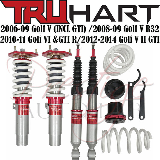 Truhart StreetPlus Coilover system for 06-09 Golf V (INCL GTI) / 08-09 Golf V R32 / 10-11 Golf V I (INCL GTI / R) / 12+ Golf V II (INCL GTI)