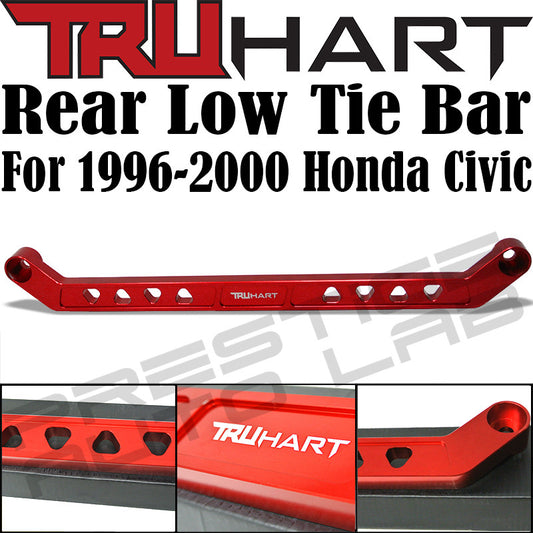 TruHart Anodized Red Rear Tie Bar For Honda Civic 1996 - 2000 EK EJ EM