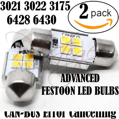 White 31mm Festoon DE3175 3022 3021 6428 6430 Dome Map Interior Trunk License plate LED Light Lamp