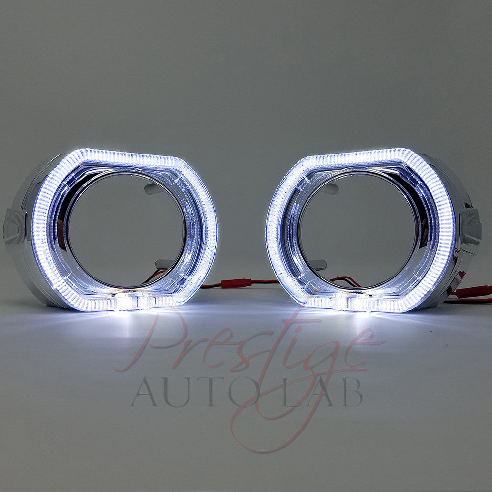 X5-R Square LED Halo Ring Shrouds for 2.5" Xenon Projector Lens bi-xenon