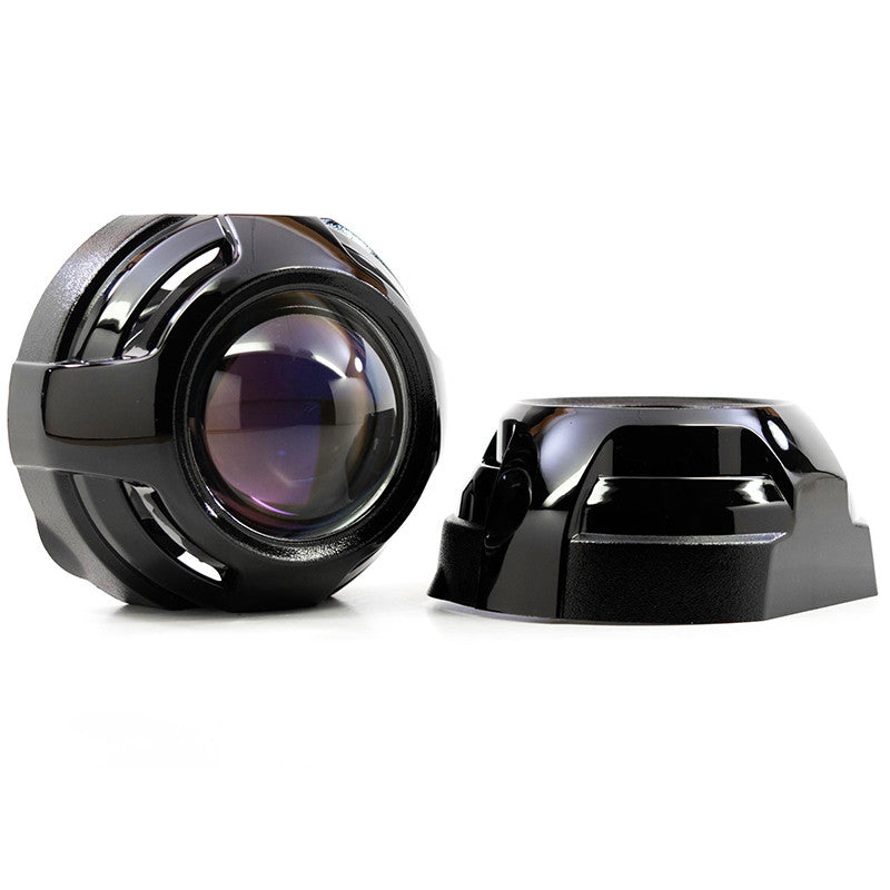 Apollo 2.0 Chrome HID Retrofit Projector Shroud W/ Centric Ring Fit 2.5" & 3" - Black