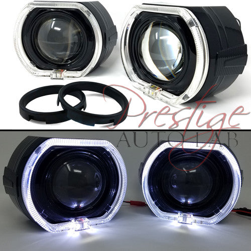 BMSV3.0 3"  Projector Square LED Halo Ring Angel eye Shrouds For Headlights