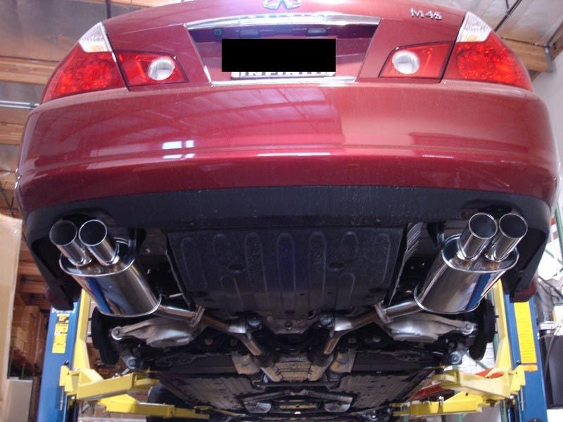 Megan Racing Burnt Rolled Quad Tips Axle-Back Exhaust For Infiniti M35 2006 - 2010 M45