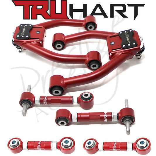 TruHart Adjustable Front & Rear Upper Camber Control Arms & Pillow Ball Toe Arms 1997-2001 Honda CRV