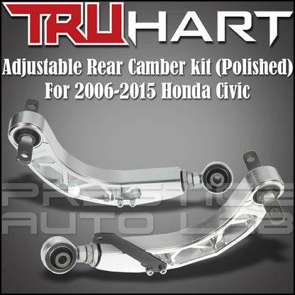 TruHart For 2006-2015 CIVIC REAR ADJUSTABLE CAMBER ARM KIT FA FG - POLISHED
